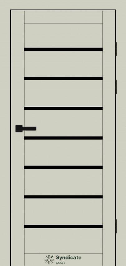 Двері Syndicat Doors PVC 102 Емелія Лате чорне скло